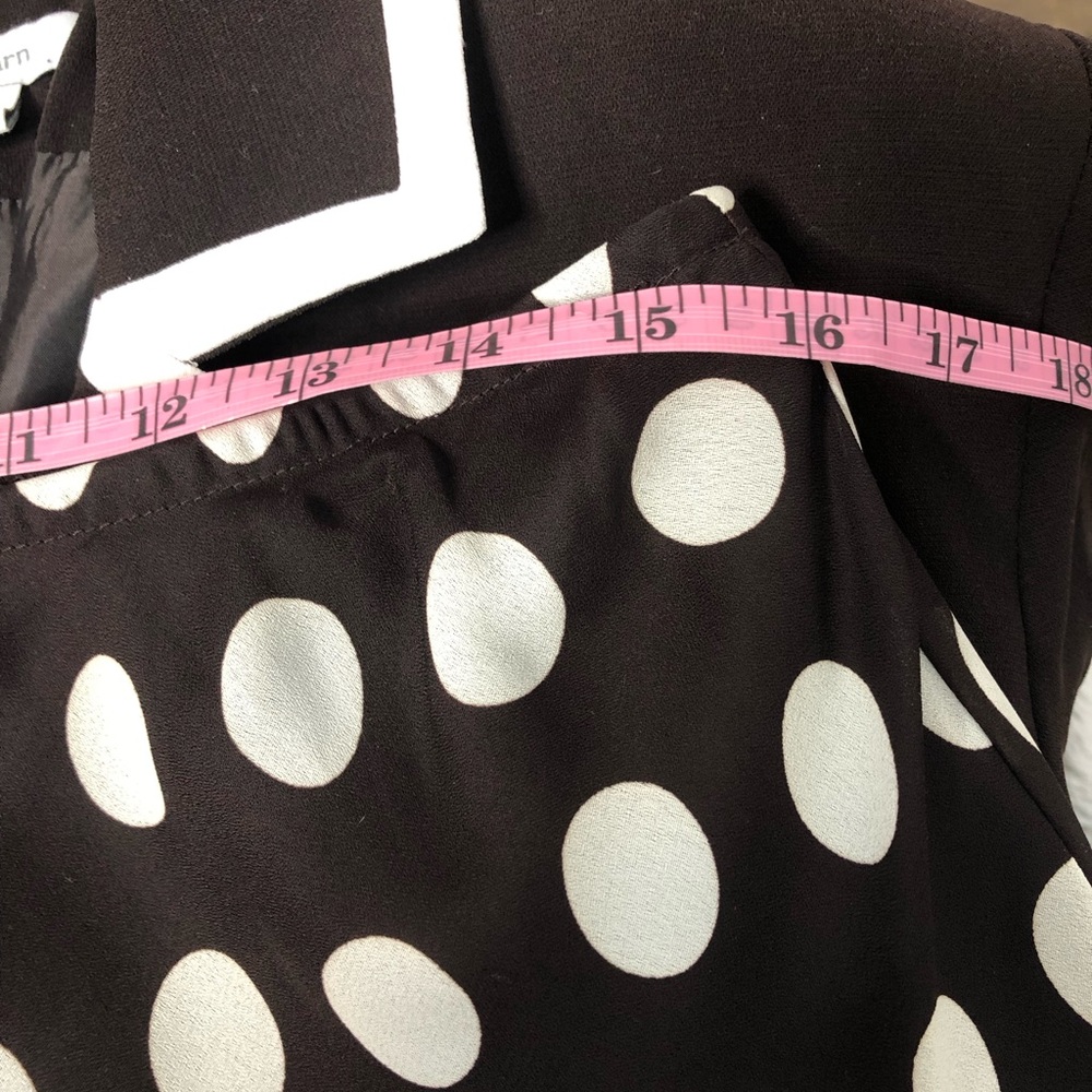 Dress Barn Brown and White Polka Dot Women's Jacket and Skirt Set, Size 12 - Picture 10 of 16